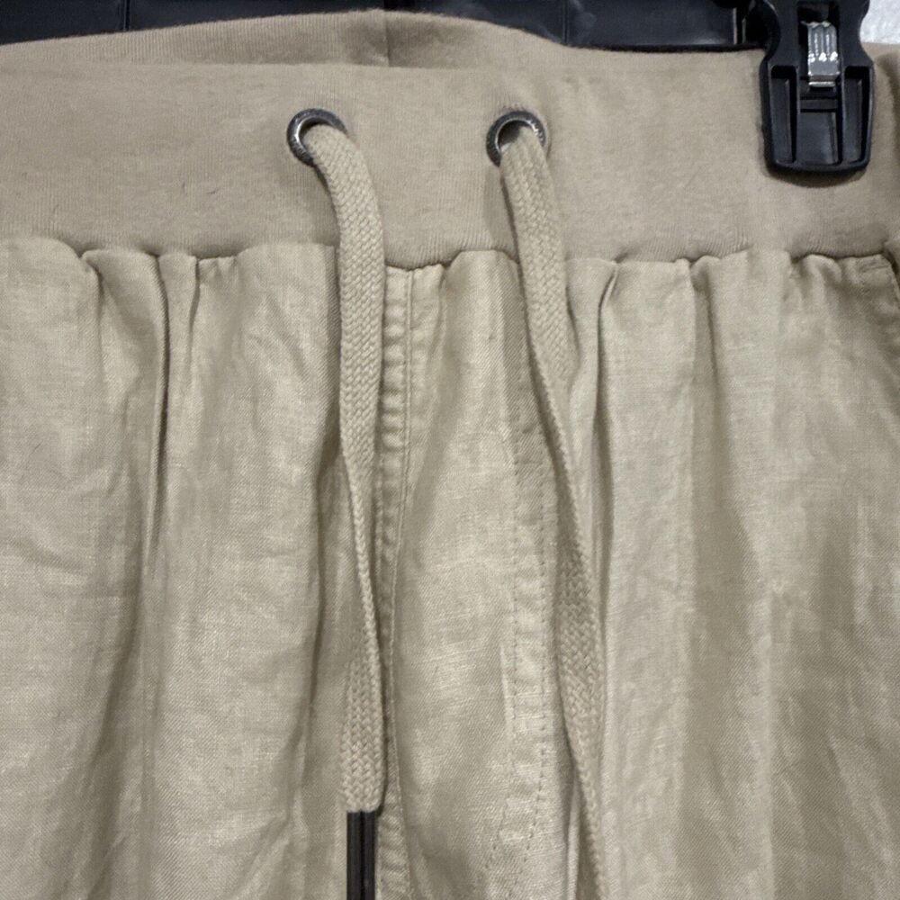 Women’s Vintage American Essentials Luxury Tan Drawstring Pull On Pants Sz Small - Picture 4 of 8